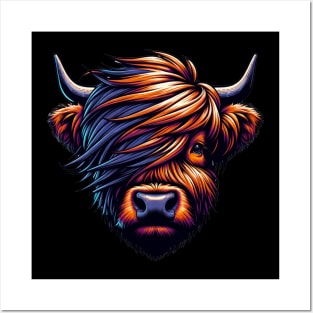 Emo Hairy Scottish Cow Posters and Art